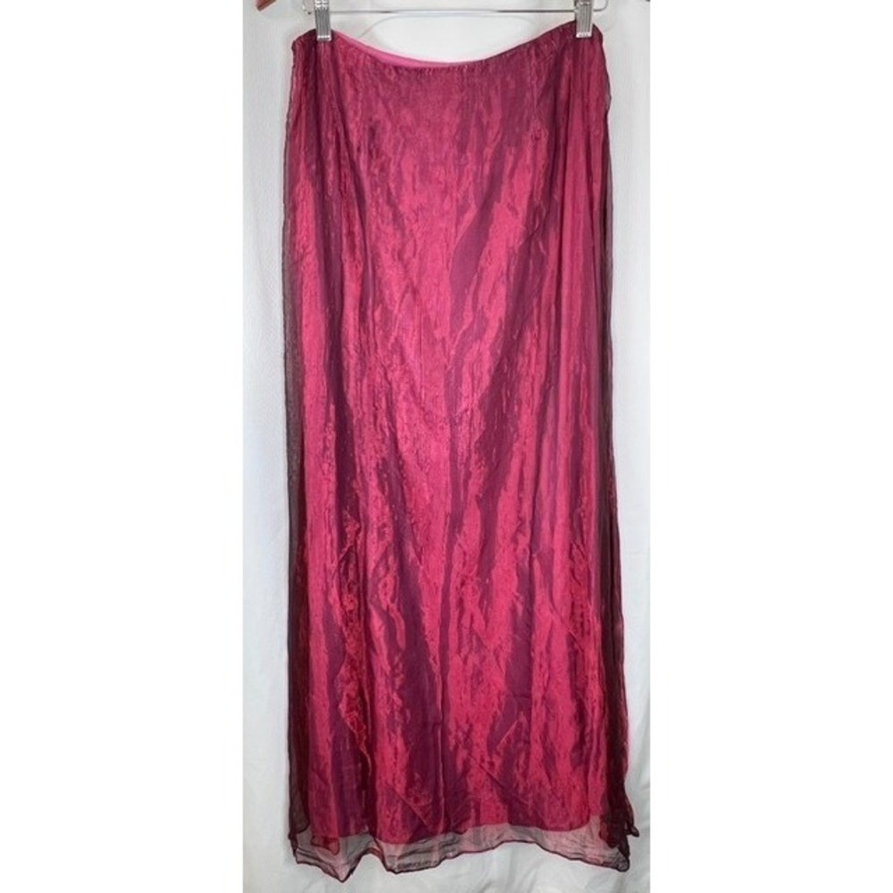 Vintage Y2K Nicole Miller Embroidered Silk Blend Maxi Skirt Goth Fairy Boho 10 - Picture 8 of 13
